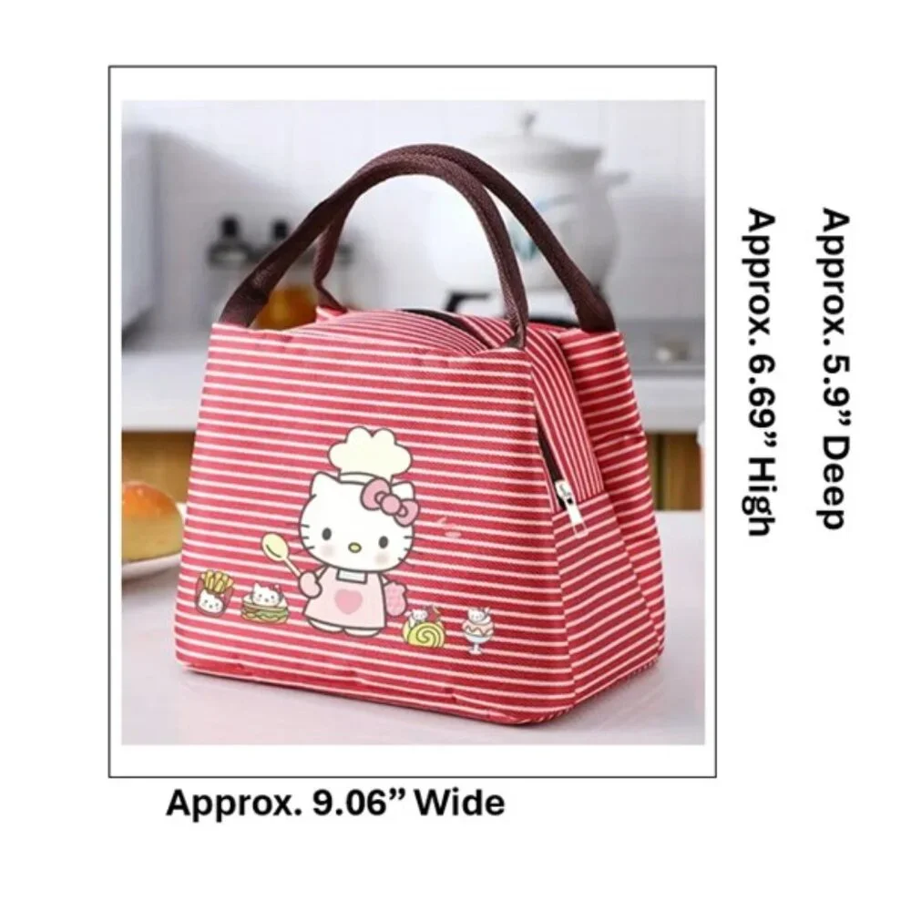 HELLO KITTY Red & White Striped‎ Insulated Lunch Tote (BRAND-NEW & SUPER CUTE!)